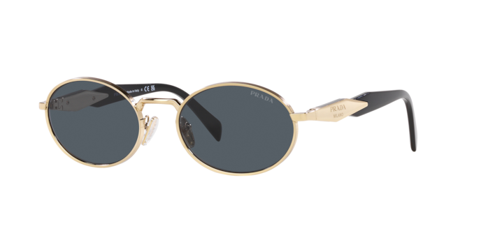Prada 0PR 65ZS Women's Sunglasses - Pale Gold Frame, Dark Grey Lenses Sunglasses