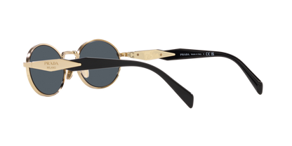 Prada 0PR 65ZS Women's Sunglasses - Pale Gold Frame, Dark Grey Lenses Sunglasses