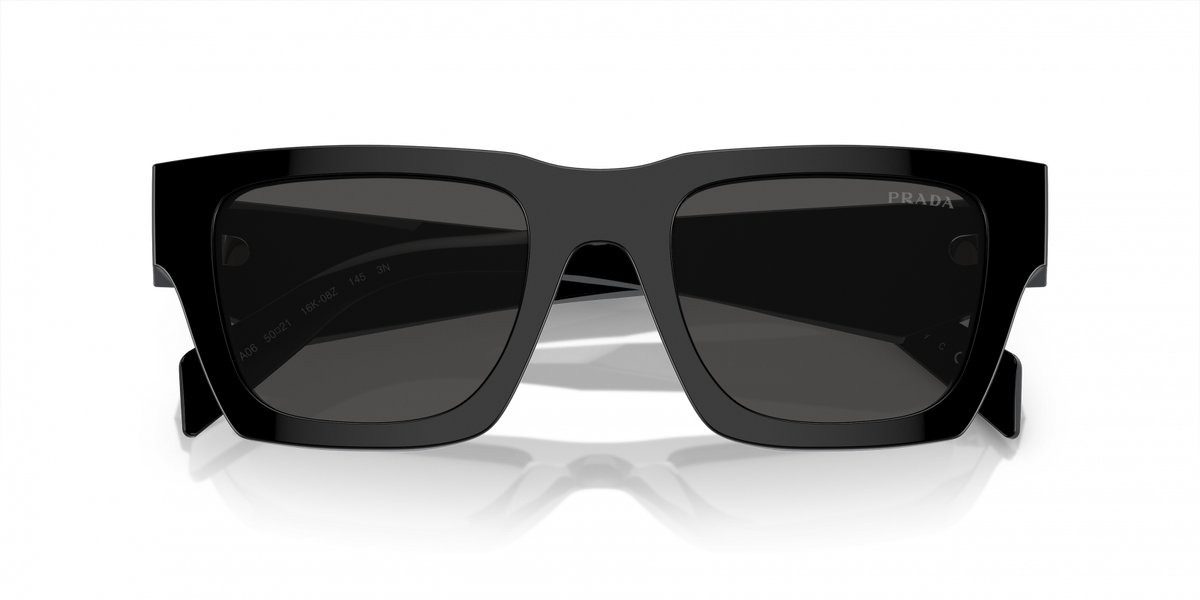 Prada PR A06S 16K08Z Men's Sunglasses - Black Frame, Dark Grey Lenses