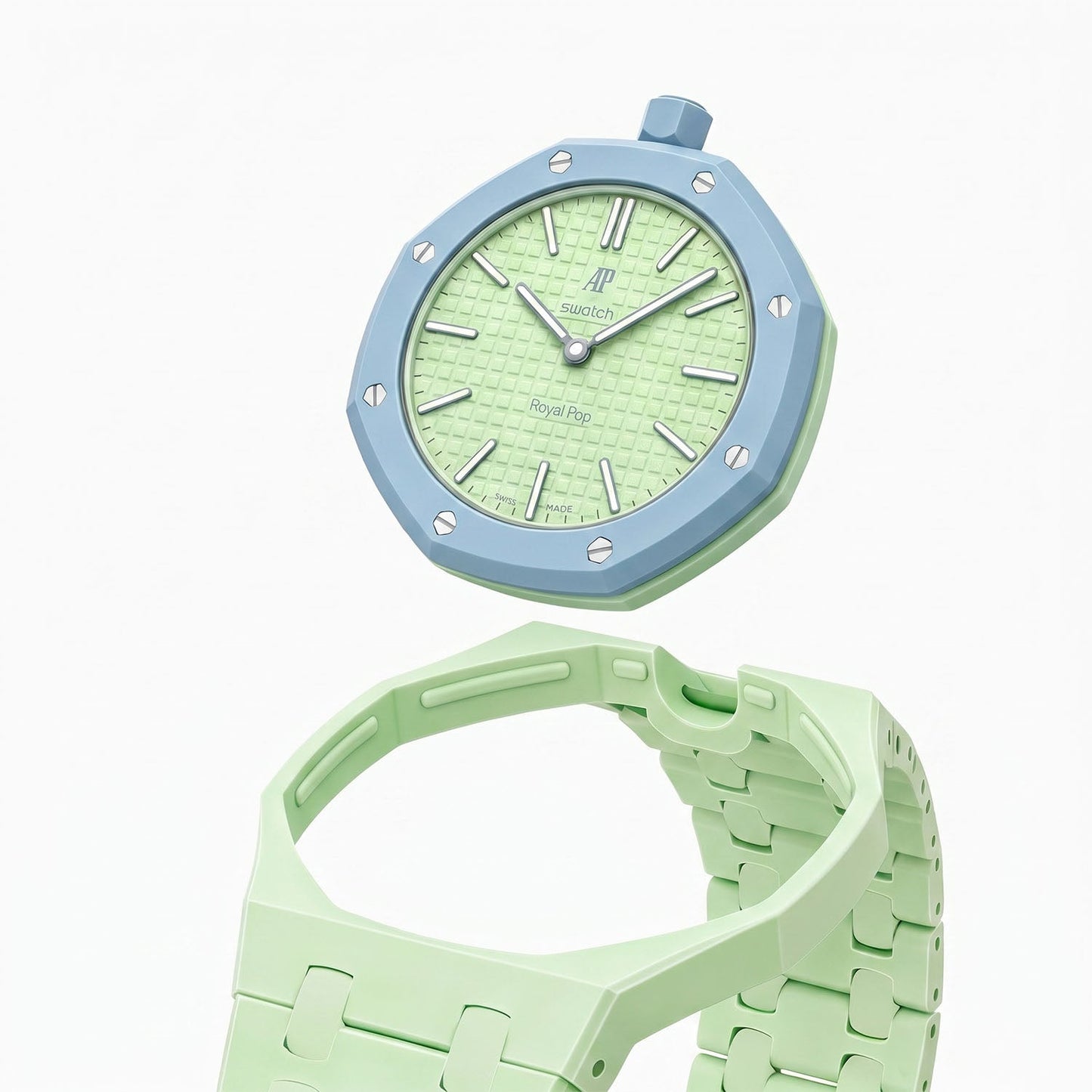 Audemars Piguet x Swatch Royal Pop BLAUE ACHT Green 40 mm + Ceramic Case-Strap