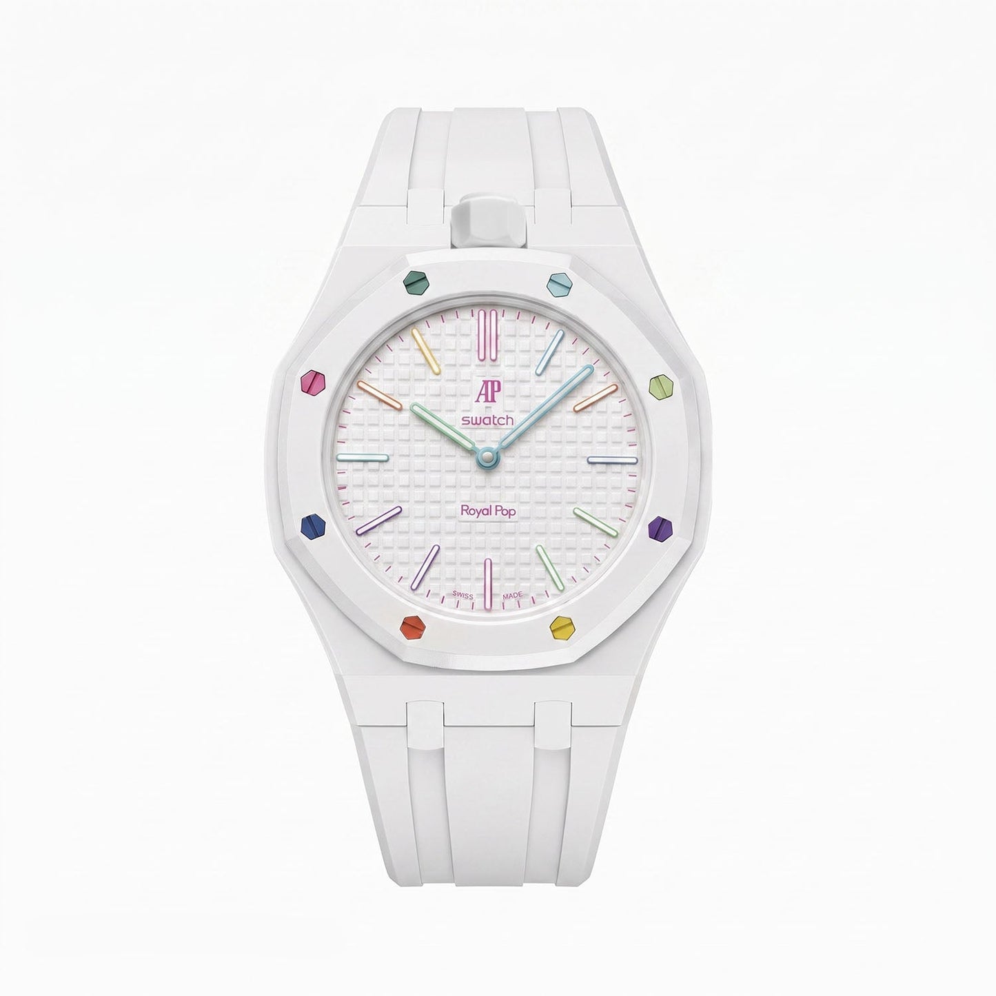 Audemars Piguet x Swatch Royal Pop "HUIT BLANC" 40 mm + Rubber Case-Strap
