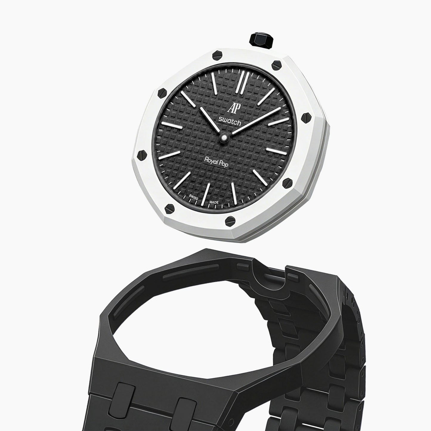 Audemars Piguet x Swatch Royal Pop "OCHO NEGRO" 40 mm + Ceramic Case-Strap