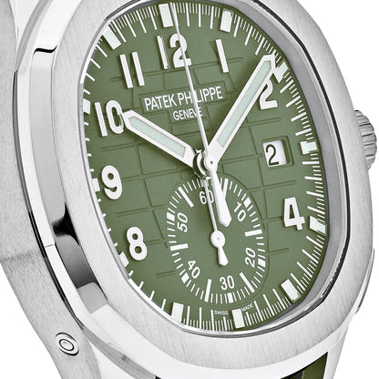 Patek Philippe Aquanaut 3285 V3 – AAA+ 5968G-010 Chronograph White Gold Khaki Green Dial (2023)