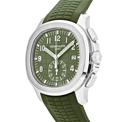 Patek Philippe Aquanaut 3285 V3 – AAA+ 5968G-010 Chronograph White Gold Khaki Green Dial (2023)
