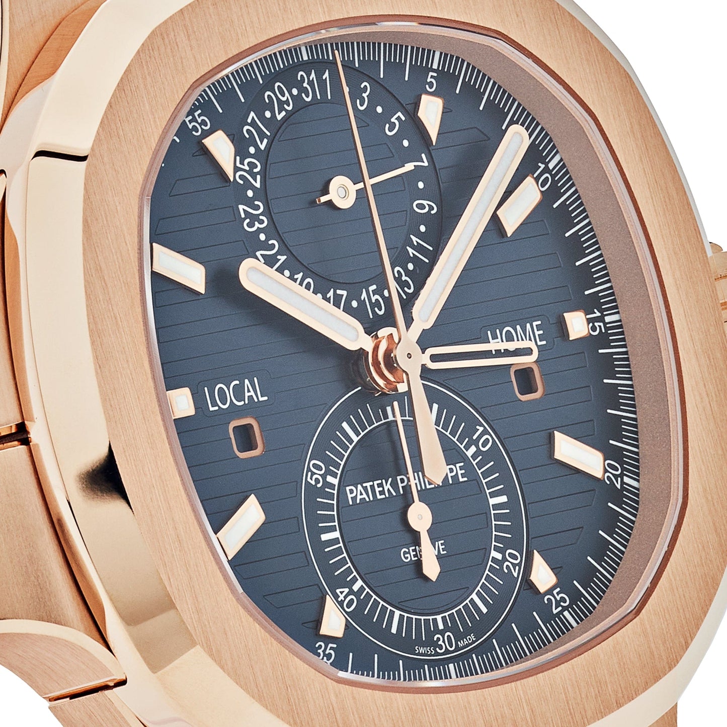 Patek Philippe Nautilus 3285 V3 – AAA+ 5990/1R-001 Travel Time Flyback Chronograph Rose Gold Blue Dial (2025)