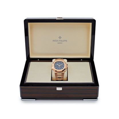 Patek Philippe Nautilus 3285 V3 – AAA+ 5990/1R-001 Travel Time Flyback Chronograph Rose Gold Blue Dial (2025)