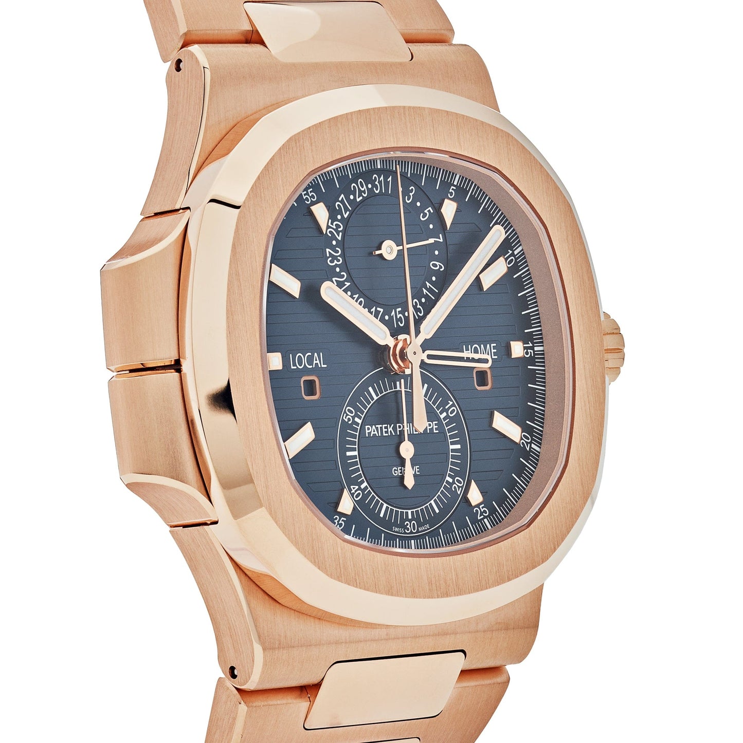 Patek Philippe Nautilus 3285 V3 – AAA+ 5990/1R-001 Travel Time Flyback Chronograph Rose Gold Blue Dial (2025)
